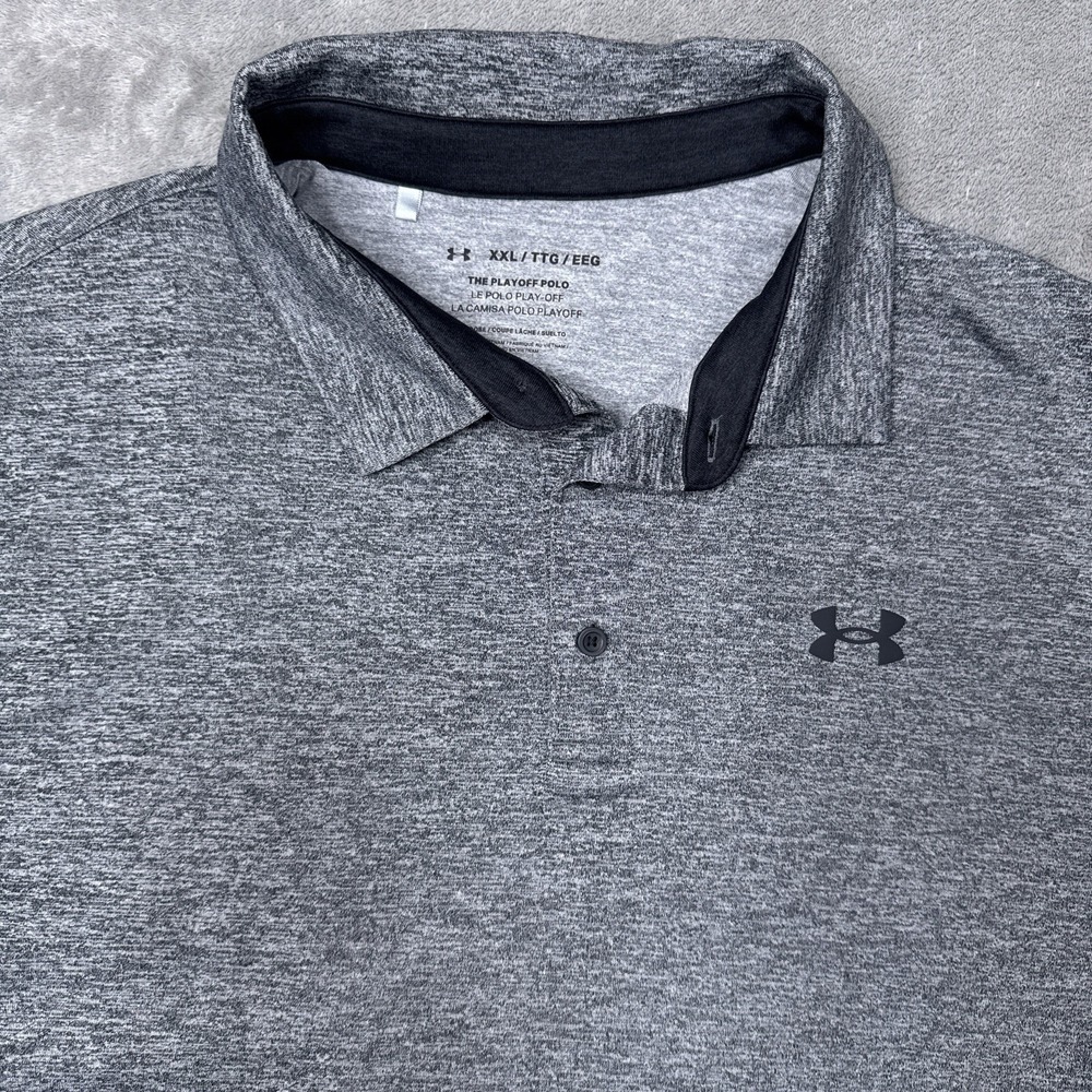 Under Armour Polo Shirt Mens 2XL‎ Gray Golf Playoff Performance